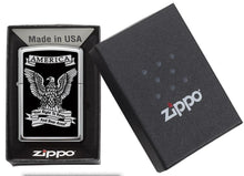 Load image into Gallery viewer, Zippo Lighter- Personalized Americana Eagle USA Flag Black/White Eagle 28290