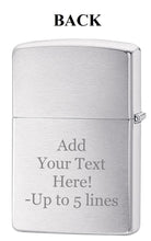 Load image into Gallery viewer, Zippo Lighter- Personalized Engrave Eagle USA Flag Patriotic Brush Chrome 28653