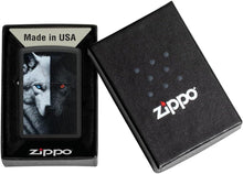 Load image into Gallery viewer, Zippo Lighter - Customized Message Two Wolves Black Matte Pocket Lighter 46694