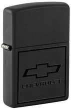 Load image into Gallery viewer, Zippo Lighter - Custom Engraved with Your Message for Chevrolet Bowtie Design Black Matte Pocket Lighter 46228