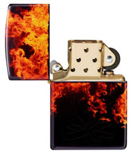Load image into Gallery viewer, Zippo Lighter - Custom Engraved with Your Message for Fusion Inferno Design 540 Tumbled Brass Pocket Lighter 46389