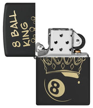 Load image into Gallery viewer, Zippo Lighter - Custom Engraved with Your Message - Billiards Champion Design, Engraved - Black Matte 46291