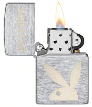 Load image into Gallery viewer, Zippo Lighter - Personalized Customize Message Engrave on Backside for Playboy Bunny (Brushed Chrome #49831)