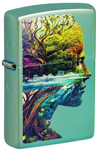 Load image into Gallery viewer, Zippo Lighter - Custom Engraved with Your Message for One with Nature Design High Polish Green Pocket Lighter 46233