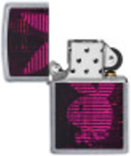 Load image into Gallery viewer, Zippo Playboy Black and Pink Stripes Rabbit Head Design Pocket Lighter