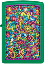 Load image into Gallery viewer, Zippo Lighter - Customized Message Trippy Psychedelic - Grass Green Matte 48957