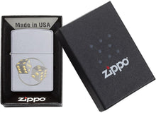 Load image into Gallery viewer, Zippo Dice Pocket Lighter, Satin Chrome