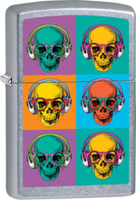 Load image into Gallery viewer, Zippo Lighter - Personalized Message Engraved on Backside for Fire Fighter Windproof Lighter (Skull Headphone Music Z555)