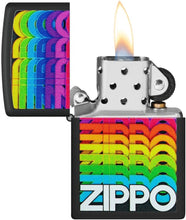 Load image into Gallery viewer, Zippo Lighter - Customized Message on Techno Black Matte Pocket Lighter 46234