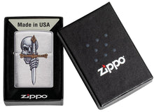 Load image into Gallery viewer, Zippo Lighter - Personalized Customize Message Engrave on Backside for Sword Skull Design #49488