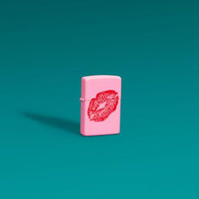 Load image into Gallery viewer, Zippo Lighter - Custom Engraved with Your Message - Smooches Design - Pink Matte 46470