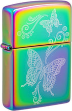 Load image into Gallery viewer, Zippo Lighter - Custom Message Engrave Engraved Butterflies - Multi-Color 46125