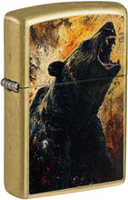 Load image into Gallery viewer, Zippo Lighter - Customized Message on Grizzly Roar Street Brass Pocket 46695