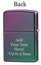 Load image into Gallery viewer, Zippo Lighter - Personalized Customize Message Engrave on Backside for Playboy Bunny (Iridescent 48380)