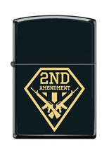 Load image into Gallery viewer, Zippo Lighter - Second 2nd Amendment Shield Guns Black Matte #Z5292