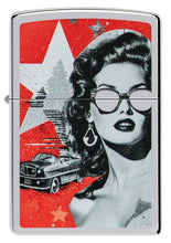 Load image into Gallery viewer, Zippo Lighter - Custom Engraved with Your Message for Glam Glasses Design High Polish Chrome Pocket Lighter 46239