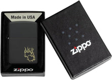 Load image into Gallery viewer, Zippo Lighter - Customized Message Hearts Fire, Engraved - Black Matte 46004