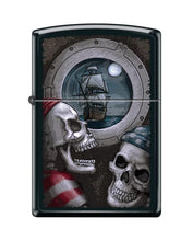 Load image into Gallery viewer, Zippo Lighter-Flying Dutchman/Ship Pirate Skull Black Matte Lighter #Z5466