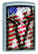Load image into Gallery viewer, Zippo Lighter- Personalized Message for Deer Skull Flag Street Chrome #Z5049
