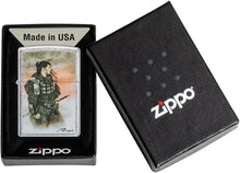 Load image into Gallery viewer, Zippo Luis Royo Warrior Street Chrome Pocket Lighter