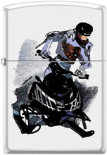 Load image into Gallery viewer, Zippo Lighter-Personalized Customize Message Engrave on Backside Snowmobiles Winter White Matte Windproof Lighter #Z5532