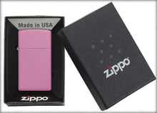 Load image into Gallery viewer, Zippo Lighter - Personalized Customize Message Engrave on Slim Size Windproof Lighter (Pink Matte #1638)