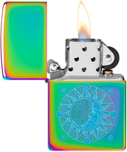 Load image into Gallery viewer, Zippo Lighter - Custom Message Engrave Backside Sun and Moon - Multi-Color 48960