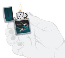 Load image into Gallery viewer, Zippo Lighter - Personalized Customize Message Engrave on Backside for San Jose Sharks NHL Team 48051