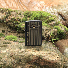 Load image into Gallery viewer, Zippo Lighter- Custom Message Engraved on Queen of Bud - Black Matte 46683