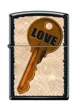 Load image into Gallery viewer, Zippo Lighter- Personalized Message Engrave for Love Key Black Matte #Z5141