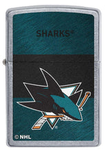 Load image into Gallery viewer, Zippo Lighter - Personalized Customize Message Engrave on Backside for San Jose Sharks NHL Team 48051