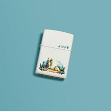 Load image into Gallery viewer, Zippo Lighter - Custom Engraved with Your Message - Nature Retreat Design - White Matte 46474