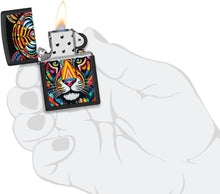 Load image into Gallery viewer, Zippo Lighter - Customized Message on Tiger Stripes Black Matte Pocket 46235