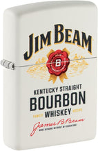 Load image into Gallery viewer, Zippo Jim Beam Label Logo White Matte Pocket Lighter