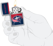 Load image into Gallery viewer, Zippo 2021 NHL Columbus Blue Jackets Street Chrome Pocket Lighter