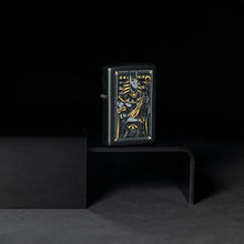 Load image into Gallery viewer, Zippo Lighter - Customized Message on Anubis Black Matte Pocket Lighter 46245