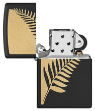 Load image into Gallery viewer, Zippo Lighter - Custom Engraved with Your Message - Zen Flora Design - Black Matte 46473