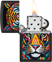 Load image into Gallery viewer, Zippo Lighter - Customized Message on Tiger Stripes Black Matte Pocket 46235