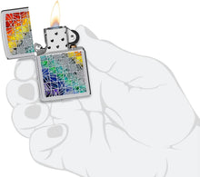 Load image into Gallery viewer, Zippo Fusion Pattern Design High Polish Chrome Pocket Lighter