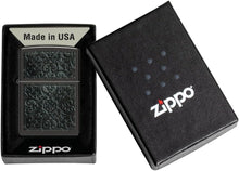Load image into Gallery viewer, Zippo Lighter - Custom Message Engrave Pattern Design - High Polish Black 48961