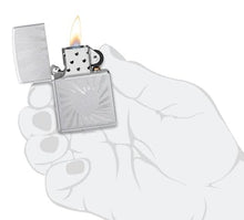 Load image into Gallery viewer, Zippo Lighter - Custom Engraved with Your Message - Love Radiates Design, Engraved - Satin Chrome 46480