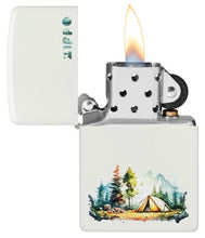 Load image into Gallery viewer, Zippo Lighter - Custom Engraved with Your Message - Nature Retreat Design - White Matte 46474
