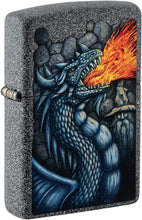 Load image into Gallery viewer, Zippo Fiery Dragon Design Iron Stone Pocket Lighter