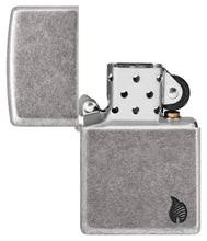 Load image into Gallery viewer, Zippo Lighter - Custom Engraved with Your Message - Armor Deep Carved Flame - Antique Silver 46399