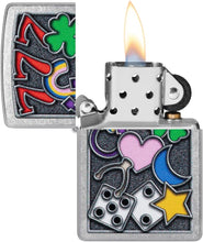 Load image into Gallery viewer, Zippo Lighter - Custom Message Engrave Good Luck Symbols - Street Chrome 48682
