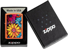 Load image into Gallery viewer, Zippo Lighter - Customized Message on Flowers Orange Matte Pocket Lighter 46434
