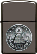 Load image into Gallery viewer, Zippo Dollar Design Black Ice Pocket Lighter