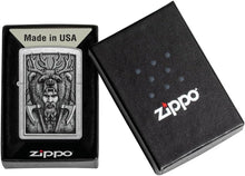 Load image into Gallery viewer, Zippo Lighter - Personalized Message Engraved Backside on Viking Design Windproof Lighter (Barbarian 48731)