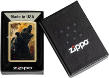 Load image into Gallery viewer, Zippo Lighter - Customized Message on Grizzly Roar Street Brass Pocket 46695