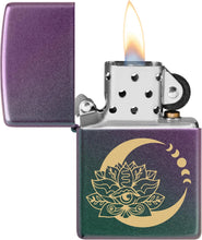 Load image into Gallery viewer, Zippo Lotus Moon Design Iridescent Pocket Lighter